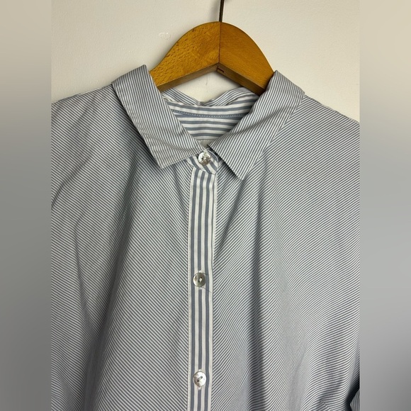 J.Jill Blouse Top Women L Button Down Striped Casual Office Career Old Money - Picture 7 of 14